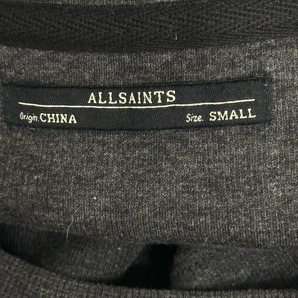 ALLSAINTS Diego Tee Dress Size Small Suede Knit‎ Pockets Short Sleeve Grey - Picture 8 of 9